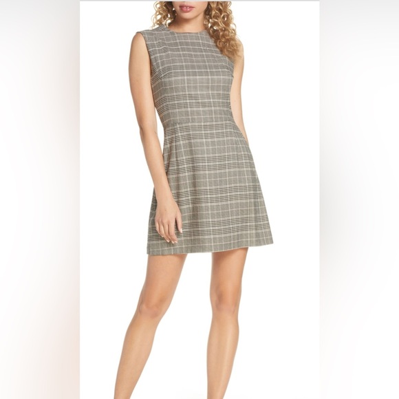French Connection Amati Grey‎ Multi Check Sundae Sleeveless a-line mini Dress - Picture 1 of 12
